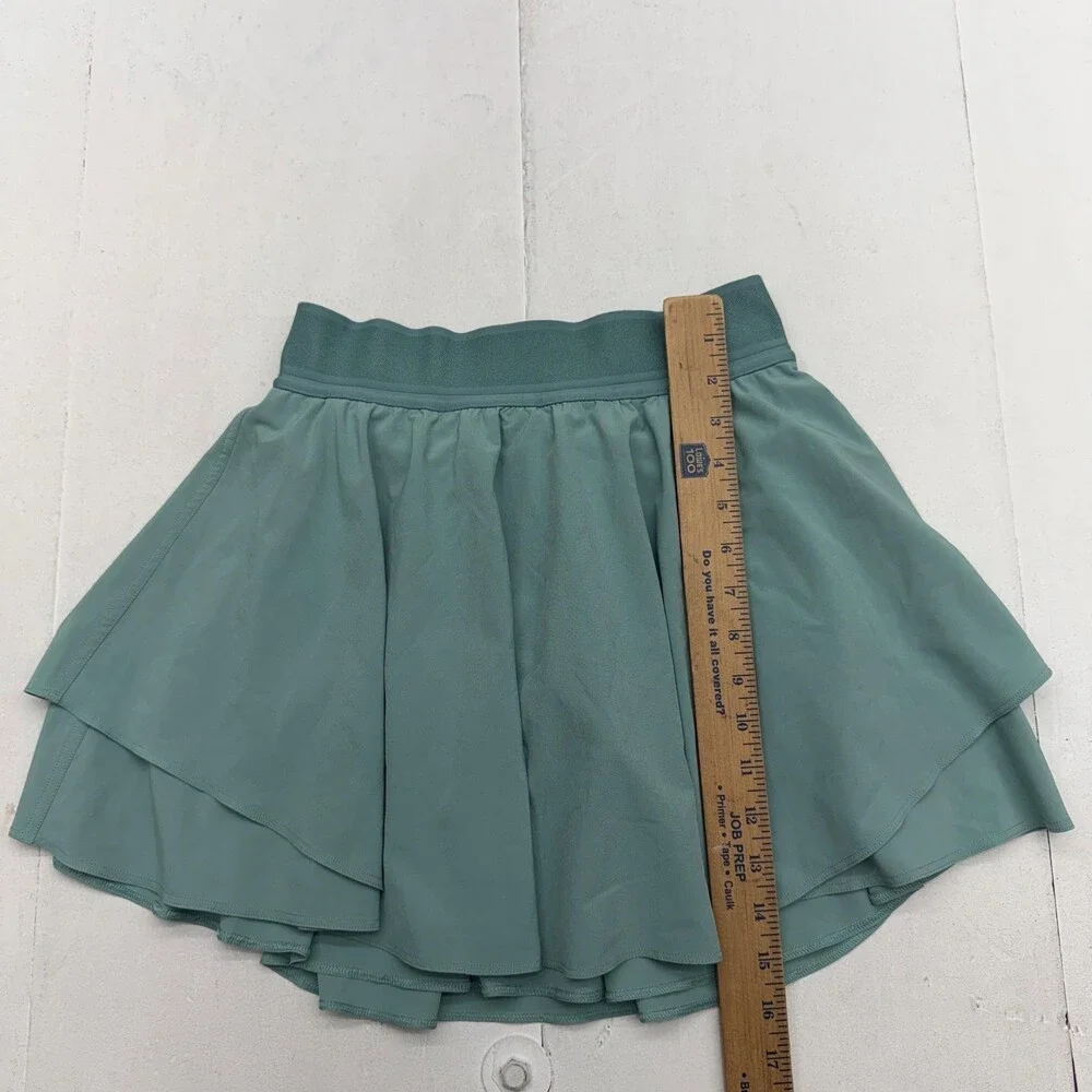 Lululemon Skort Womens 4 Green Athletic Tennis Running Layered Built In Shorts